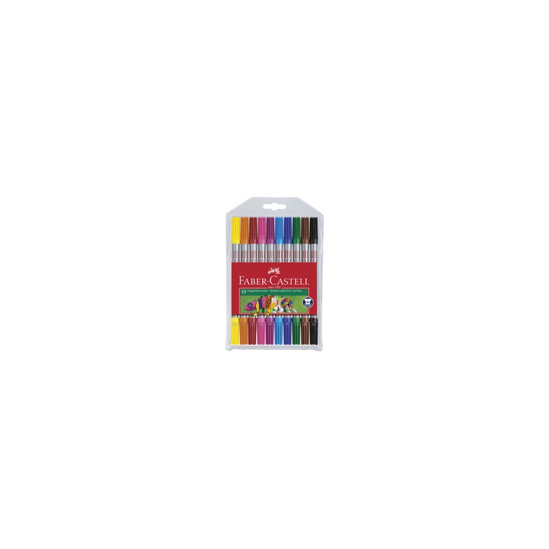 FABER-CASTELL Feutre double pointe, étui de 20