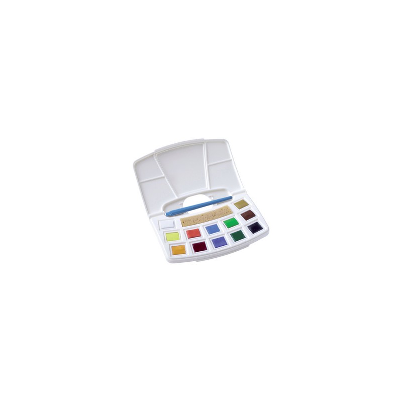 Palette de 12 pastilles de gouache aquarelle assortie