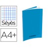 Cahier polypro 24x32cm, 140p, grands carreaux, bleu