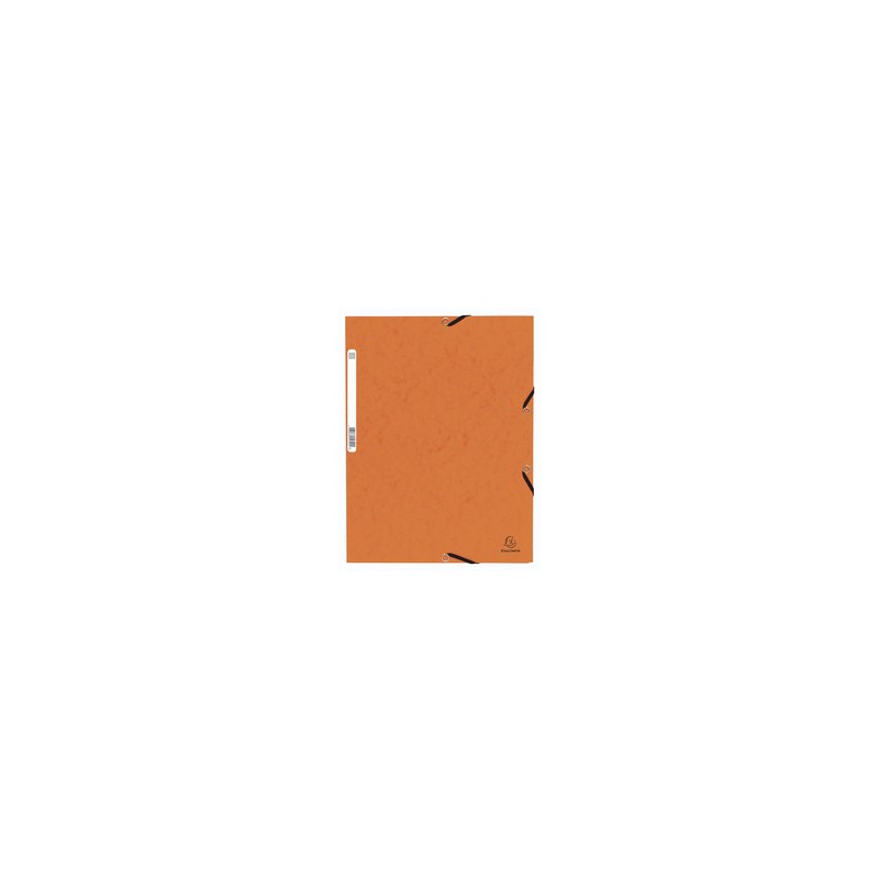 Chemise  carte lustrée  3 rabats à élastiques Orange
