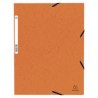 Chemise 3 rabats à élastique en carte lustrée, format A4, orange